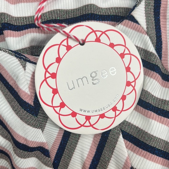 NWT Umgee Striped Tank Top Metallic Stripes Size Small Adjustable straps - Picture 11 of 12